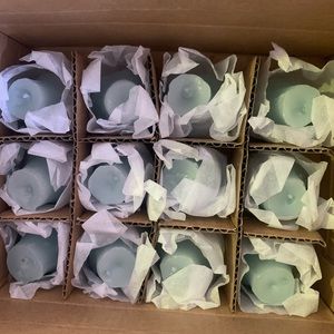 Light blue floating rose candles
